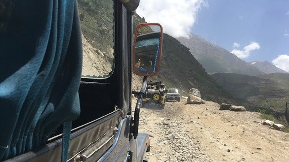 Jeeps travel to Lake Saiful Muluk through bumpy and rough roads in Naran Valley of Khyber Pakhtunkhwa. [Qasim Yousafzai]