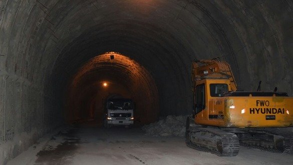 Construction work continues in Nahakki Tunnel in Mohmand Agency in 2016. [Alamgir Khan]