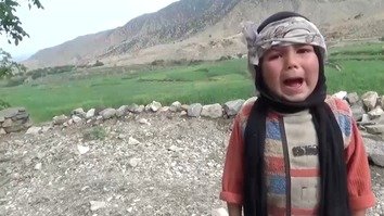 A screenshot of the ISIS video released March 4 shows a distraught Afghan child. ISIS attempts to blame the coalition for killing civilians in the Afghan conflict, yet a series of bloody ISIS terrorist attacks against Afghans in recent months suggests otherwise.