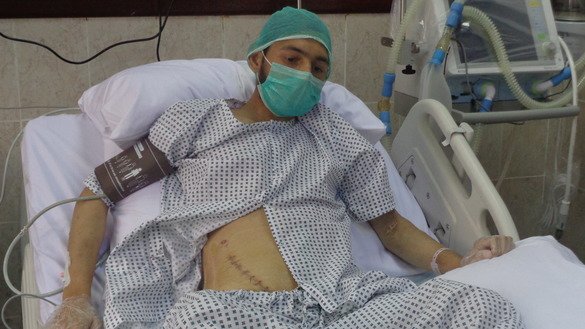 Umaid Khan, 23, May 26 recovers from the first legal kidney transplant conducted at the Institute of Kidney Diseases, in Hayatabad, Peshawar, Khyber Pakhtunkhwa. [Ashfaq Yusufzai]