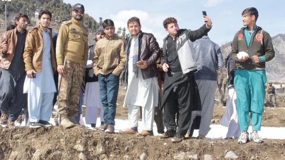 Students visiting the Tirah Valley take a selfie February 4. [Courtesy Muhammad Ahil] 