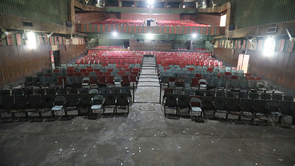 A closed cinema hall in Peshawar is shown March 16. [Shahbaz Butt]