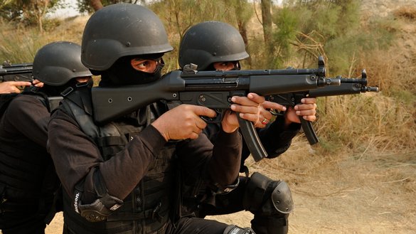 Commandos take part in training in Nowshera in October. [Javed Khan]
